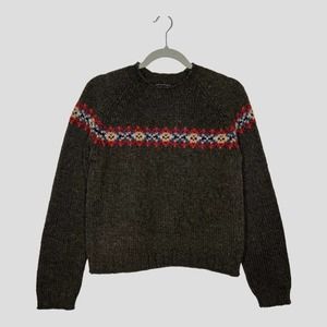 Abercrombie & Fitch olive green lambswool blend sweater, Women's M, EUC